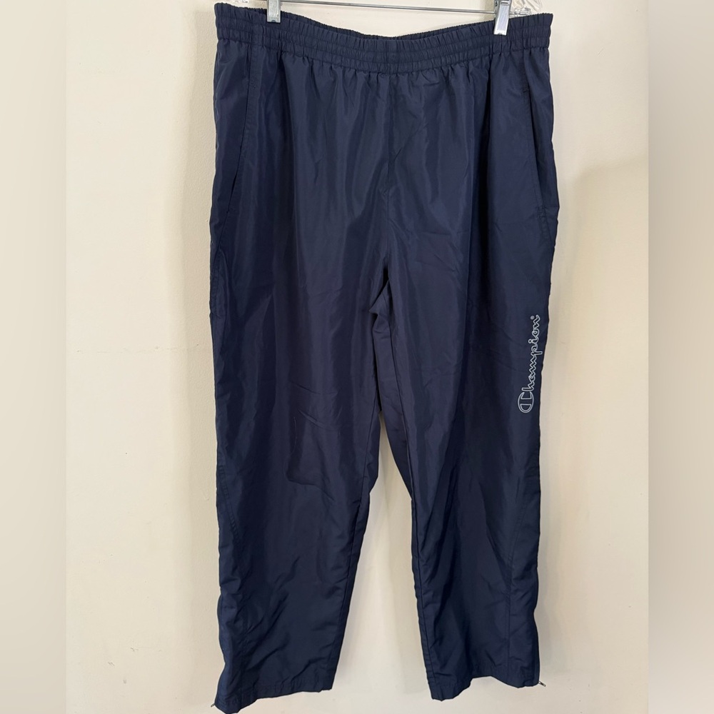 Champion athletic joggers navy blue lined elastic drawstring waist pockets XL